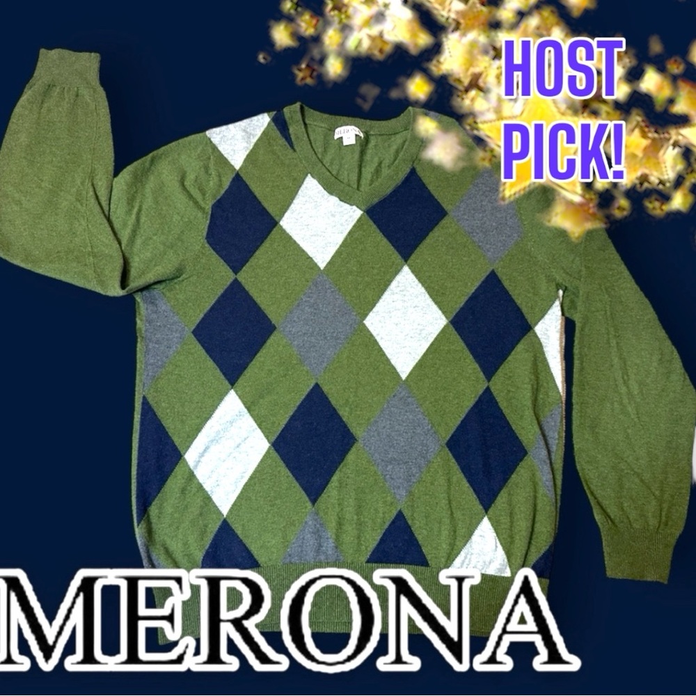 🎉HOST PICK🎉 EUC Merona Argyle Lightweight Sweater. Men’s Size Medium